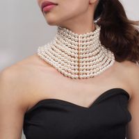 Baroque Style Solid Color Imitation Pearl Women's Choker main image 6