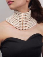 Baroque Style Solid Color Imitation Pearl Women's Choker main image 5