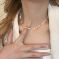 Casual Simple Style Flower Bow Knot Titanium Steel Plating Inlay Zircon Necklace sku image 5