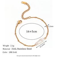 Vintage Style Geometric Stainless Steel Pearl Plating 18k Gold Plated Bracelets Necklace sku image 1