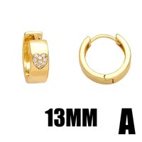 1 Pair Elegant Lady Simple Style Heart Shape Plating Inlay Copper Zircon 18k Gold Plated Earrings main image 5