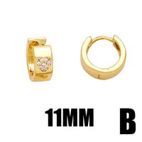 1 Paar Elegant Dame Einfacher Stil Herzform Überzug Inlay Kupfer Zirkon 18 Karat Vergoldet Ohrringe main image 3