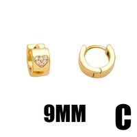 1 Pair Elegant Lady Simple Style Heart Shape Plating Inlay Copper Zircon 18k Gold Plated Earrings main image 4
