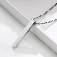 304 Stainless Steel Simple Style Plating Three-dimensional Cross Pendant Necklace main image 3