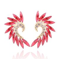 1 Pair Vintage Style Colorful Plating Inlay Alloy Rhinestones Zircon Gold Plated Ear Studs sku image 3