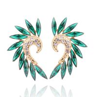 1 Pair Vintage Style Colorful Plating Inlay Alloy Rhinestones Zircon Gold Plated Ear Studs sku image 4