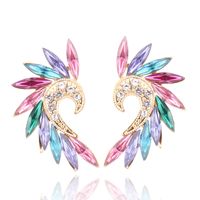 1 Pair Vintage Style Colorful Plating Inlay Alloy Rhinestones Zircon Gold Plated Ear Studs sku image 7