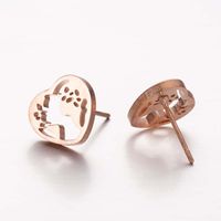 1 Pair Simple Style Heart Shape Irregular Polishing Plating Stainless Steel 18k Gold Plated Ear Studs main image 2