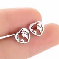 1 Pair Simple Style Heart Shape Irregular Polishing Plating Stainless Steel 18k Gold Plated Ear Studs main image 1