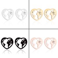 1 Pair Simple Style Heart Shape Irregular Polishing Plating Stainless Steel 18k Gold Plated Ear Studs main image 6