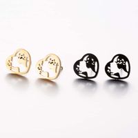 1 Pair Simple Style Heart Shape Irregular Polishing Plating Stainless Steel 18k Gold Plated Ear Studs main image 4