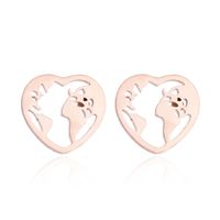 1 Pair Simple Style Heart Shape Irregular Polishing Plating Stainless Steel 18k Gold Plated Ear Studs sku image 2