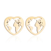 1 Pair Simple Style Heart Shape Irregular Polishing Plating Stainless Steel 18k Gold Plated Ear Studs sku image 3