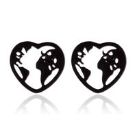 1 Pair Simple Style Heart Shape Irregular Polishing Plating Stainless Steel 18k Gold Plated Ear Studs sku image 4