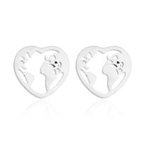 1 Pair Simple Style Heart Shape Irregular Polishing Plating Stainless Steel 18k Gold Plated Ear Studs sku image 1