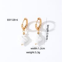 1 Pair Casual Sweet Simple Style Four Leaf Clover Plating 304 Stainless Steel Natural Stone Gold Plated Drop Earrings sku image 4