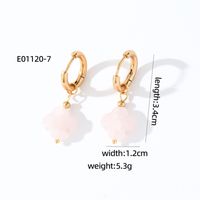 1 Pair Casual Sweet Simple Style Four Leaf Clover Plating 304 Stainless Steel Natural Stone Gold Plated Drop Earrings sku image 8