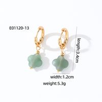 1 Pair Casual Sweet Simple Style Four Leaf Clover Plating 304 Stainless Steel Natural Stone Gold Plated Drop Earrings sku image 2