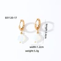 1 Pair Casual Sweet Simple Style Four Leaf Clover Plating 304 Stainless Steel Natural Stone Gold Plated Drop Earrings sku image 13