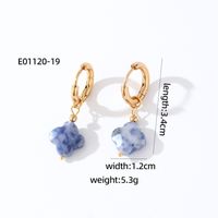 1 Pair Casual Sweet Simple Style Four Leaf Clover Plating 304 Stainless Steel Natural Stone Gold Plated Drop Earrings sku image 15