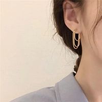 1 Pair Simple Style Solid Color Copper Chain Earrings sku image 4