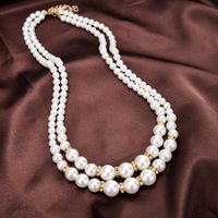 Simple Style Round Synthetic Resin Beaded Women's Necklace sku image 1