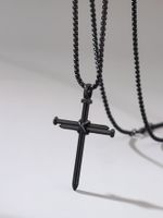 Hip-hop Cross Alloy Plating Gold Plated Unisex Pendant Necklace main image 6