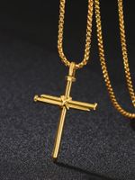 Hip-hop Cross Alloy Plating Gold Plated Unisex Pendant Necklace main image 4
