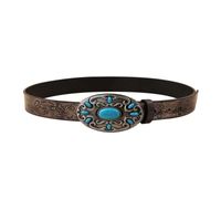 Retro Printing Pu Leather Alloy Plating Women's Leather Belts main image 5
