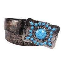 Retro Solid Color Pu Leather Alloy Women's Leather Belts main image 6