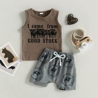 Casual Animal Cartoon Cotton Boys Clothing Sets sku image 19