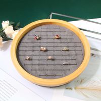Simple Style Color Block Solid Wood Flannel Patchwork Jewelry Display Jewelry Rack sku image 3