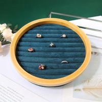 Simple Style Color Block Solid Wood Flannel Patchwork Jewelry Display Jewelry Rack sku image 6