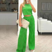 Women's Casual Solid Color Polyester Pants Sets main image 5