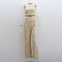 Women's Casual Solid Color Polyester Pants Sets sku image 4