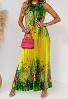 Women's Swing Dress Bohemian Standing Collar Printing Sleeveless Plant Maxi Long Dress Knee-length Holiday Travel main image 4