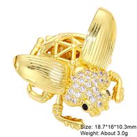 Simple Style Classic Style Animal Copper Plating Inlay Zircon 18k Gold Plated Jewelry Accessories sku image 5