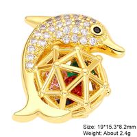 Simple Style Classic Style Animal Copper Plating Inlay Zircon 18k Gold Plated Jewelry Accessories sku image 12