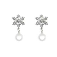 1 Pair Modern Style Snowflake Inlay Artificial Crystal Artificial Gemstones Drop Earrings main image 2