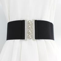 Simple Style Solid Color Alloy Elastic Band Women's Woven Belts main image 3