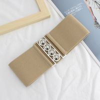 Simple Style Solid Color Alloy Elastic Band Women's Woven Belts sku image 2