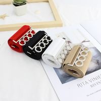 Simple Style Solid Color Alloy Elastic Band Women's Woven Belts main image 1
