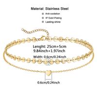 Vacation Heart Shape Stainless Steel Women's Anklet main image 5