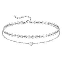Vacation Heart Shape Stainless Steel Women's Anklet sku image 7