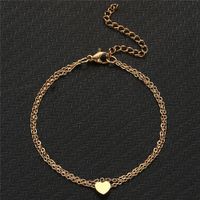 Vacation Heart Shape Stainless Steel Women's Anklet main image 2