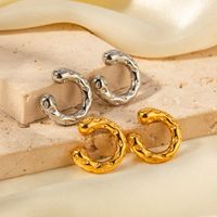1 Pair Retro Geometric Plating Stainless Steel 18k Gold Plated Ear Cuffs main image 1