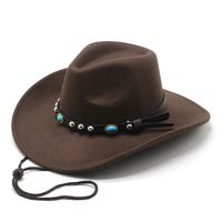 Unisex Ethnic Style Solid Color Flat Eaves Fedora Hat main image 5