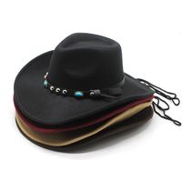 Unisex Ethnic Style Solid Color Flat Eaves Fedora Hat main image 1