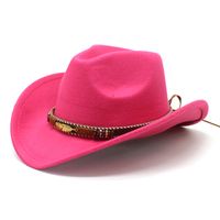 Unisex Retro Cowboy Style Solid Color Flat Eaves Fedora Hat sku image 6