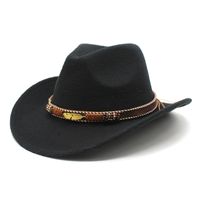Unisex Retro Cowboy Style Solid Color Flat Eaves Fedora Hat sku image 2
